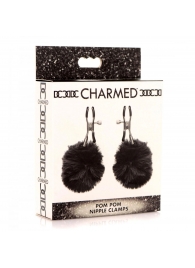 Зажимы для сосков с черным помпонами Pom Pom Nipple Clamps - XR Brands - купить с доставкой в Череповце