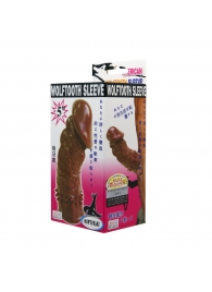 Коричневая насадка на пенис Wolftooth Sleeve - 13 см. - Baile - в Череповце купить с доставкой
