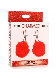 Красные зажимы на соски с помпонами Pom Pom - XR Brands - купить с доставкой в Череповце