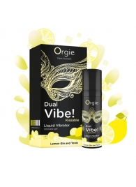 Съедобный жидкий вибратор Dual Vibe! со вкусом лимонного джина с тоником - 15 мл. - ORGIE - купить с доставкой в Череповце