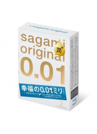 Увлажнённые презервативы Sagami Original 0.01 Extra Lub - 2 шт. - Sagami - купить с доставкой в Череповце