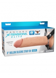 Полый страпон на ремнях 8’’ Hollow Silicone Strap-on - Pipedream - купить с доставкой в Череповце
