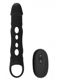 Черная насадка-удлинитель Vibrating Extender With Remote с вибрацией - Dream Toys - в Череповце купить с доставкой