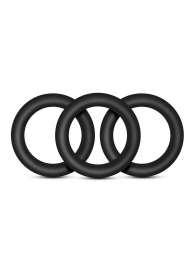 Набор из 3 черных эрекционных колец Black Small Penis Rings - Blush Novelties - в Череповце купить с доставкой