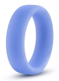 Голубое люминесцентное кольцо Silicone Glo Cock Ring - Blush Novelties - в Череповце купить с доставкой