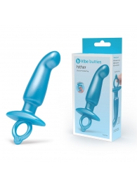 Голубая анальная пробка для массажа простаты Hither Silicone Prostate Plug - 14,3 см. - b-Vibe - в Череповце купить с доставкой