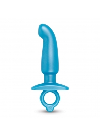 Голубая анальная пробка для массажа простаты Hither Silicone Prostate Plug - 14,3 см. - b-Vibe - в Череповце купить с доставкой