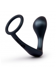 Черное эрекционное кольцо со стимулятором простаты Ringer Cock Ring   Plug - b-Vibe - в Череповце купить с доставкой