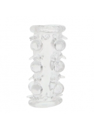 Прозрачная насадка на пенис с шипами и бугорками JELLY JOY LUST CLUSTER CLEAR - Dream Toys - в Череповце купить с доставкой