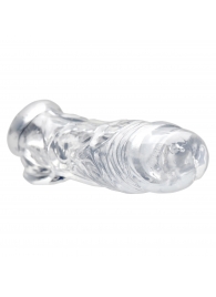 Прозрачная насадка для увеличения члена Realistic Clear Penis Enhancer and Ball Stretcher - 20,3 см. - XR Brands - в Череповце купить с доставкой