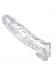 Прозрачная насадка для увеличения члена Realistic Clear Penis Enhancer and Ball Stretcher - 20,3 см. - XR Brands - в Череповце купить с доставкой