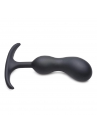 Черный массажер простаты с утяжелителями Premium Silicone Weighted Prostate Plug Medium - 16,3 см. - XR Brands - в Череповце купить с доставкой