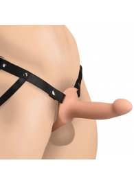 Телесный полый страпон на черных регулируемых ремешках 2’’ Erection Smooth Silicone Penis Sheath - XR Brands - купить с доставкой в Череповце