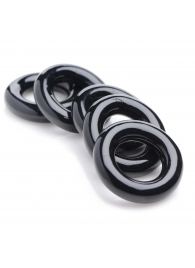 Комплект из 5 черных эрекционных колец для мошонки Ring Master Custom Ball Stretcher Kit - XR Brands - в Череповце купить с доставкой