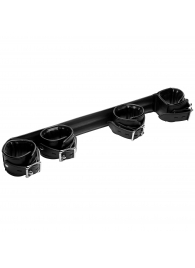 Черная распорка с манжетами для рук и ног Deluxe Rigid Spreader Bar - XR Brands - купить с доставкой в Череповце