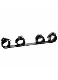 Черная распорка с манжетами для рук и ног Deluxe Rigid Spreader Bar - XR Brands - купить с доставкой в Череповце