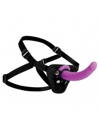Лиловый поясной страпон Navigator Silicone G-Spot Dildo with Harness - 17,8 см. - XR Brands - купить с доставкой в Череповце
