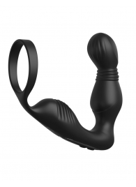 Черный вибростимулятор простаты с эрекционным кольцом Ass-Gasm Pro P-Spot Milker - Pipedream - в Череповце купить с доставкой