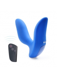 Синий вибромассажер простаты 3,5’’ Remote Control Curve P-spot Massager - 12 см. - Erokay - в Череповце купить с доставкой