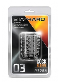 Прозрачная насадка с шипами и шишечками STAY HARD COCK SLEEVE 03 CLEAR - Blush Novelties - в Череповце купить с доставкой