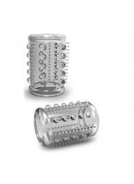 Прозрачная насадка с шипами и шишечками STAY HARD COCK SLEEVE 03 CLEAR - Blush Novelties - в Череповце купить с доставкой