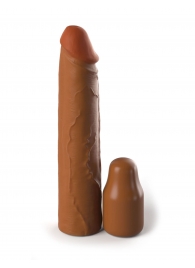 Коричневая насадка на член 2  Silicone X-tension - 20,3 см. - Pipedream - в Череповце купить с доставкой