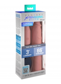 Телесная вибронасадка на член 3  Vibrating Mega X-tension with Remote - 22,9 см. - Pipedream - в Череповце купить с доставкой