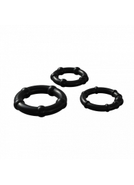 Набор из 3 черных эрекционных колец Babooom Ring Set - Adrien Lastic - в Череповце купить с доставкой