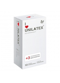 Ультратонкие презервативы Unilatex Ultra Thin - 12 шт. + 3 шт. в подарок - Unilatex - купить с доставкой в Череповце