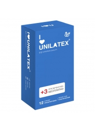 Классические презервативы Unilatex Natural Plain - 12 шт. + 3 шт. в подарок - Unilatex - купить с доставкой в Череповце