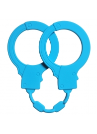 Голубые силиконовые наручники Stretchy Cuffs Turquoise - Lola Games - купить с доставкой в Череповце