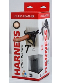 Насадка-фаллоимитатор на кожаных трусиках Harness Ultra Realistic 7  - 18 см. - LOVETOY (А-Полимер) - купить с доставкой в Череповце