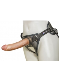 Насадка-фаллоимитатор на кожаных трусиках Harness Ultra Realistic 7  - 18 см. - LOVETOY (А-Полимер) - купить с доставкой в Череповце