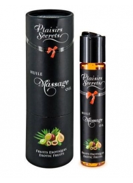 Массажное масло с ароматом экзотических фруктов Huile de Massage Gourmande Fruits Exotiques - 59 мл. - Plaisir Secret - купить с доставкой в Череповце