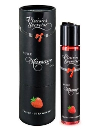 Массажное масло с ароматом клубники Huile de Massage Gourmande Fraise des Bois - 59 мл. - Plaisir Secret - купить с доставкой в Череповце
