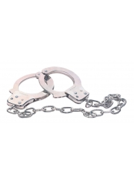 Наручники из металла с длинной цепочкой CHROME HANDCUFFS METAL HANDCUFFS W. KEY - NMC - купить с доставкой в Череповце