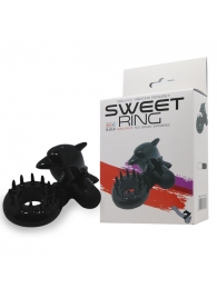 Чёрное эрекционное виброкольцо Sweet Ring с дельфинчиком - Baile - в Череповце купить с доставкой