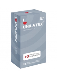 Презервативы с рёбрами Unilatex Ribbed - 12 шт. + 3 шт. в подарок - Unilatex - купить с доставкой в Череповце