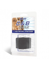 Чёрная утяжка на мошонку 1  Velcro Ball Stretcher - BlueLine - купить с доставкой в Череповце