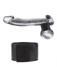 Чёрная утяжка на мошонку 1  Velcro Ball Stretcher - BlueLine - купить с доставкой в Череповце