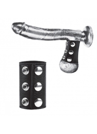 Чёрная утяжка на кнопках 100% PVC STRAP WITH METAL SNAP - BlueLine - купить с доставкой в Череповце