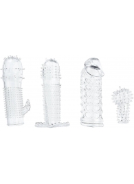 Набор из 4 насадок на член Pleasured Penis Enhancement Sleeve 4 Pack - XR Brands - в Череповце купить с доставкой