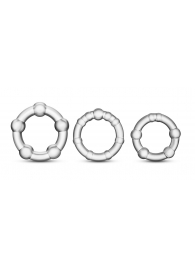 Набор из 3 прозрачных эрекционных колец Stay Hard Beaded Cockrings - Blush Novelties - в Череповце купить с доставкой
