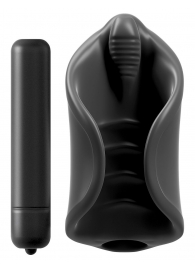 Чёрный мастурбатор Vibrating Silicone Stimulator с вибрацией - Pipedream - в Череповце купить с доставкой