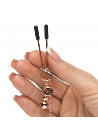 Золотистые зажимы для сосков и клитора All Sensation Nipple and Clitoral Chain - Fifty Shades of Grey - купить с доставкой в Череповце