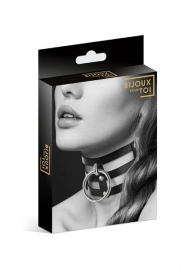 Чёрный тройной чокер с большим кольцом - Bijoux Pour Toi - купить с доставкой в Череповце