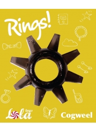 Чёрное эрекционное кольцо Rings Cogweel - Lola Games - в Череповце купить с доставкой
