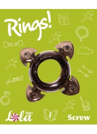 Чёрное эрекционное кольцо Rings Screw - Lola Games - в Череповце купить с доставкой