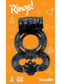 Чёрное эрекционное кольцо Rings Treadle с подхватом - Lola Games - в Череповце купить с доставкой