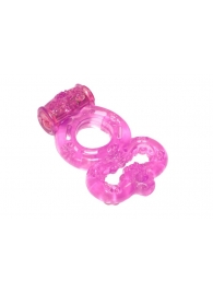 Розовое эрекционное кольцо Rings Treadle с подхватом - Lola Games - в Череповце купить с доставкой
